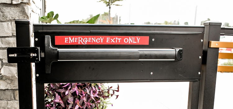 emergency push bar installation in Blackhawk